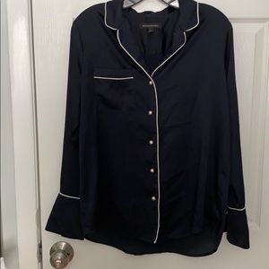 Banana republic satin navy shirt